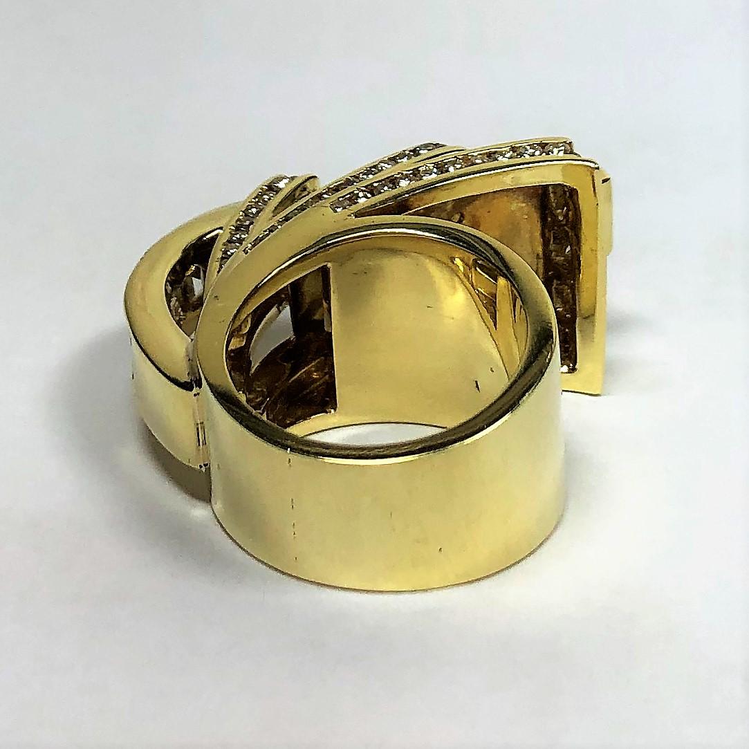 Women's Over the Top Retro Style Gold and Diamond Ring