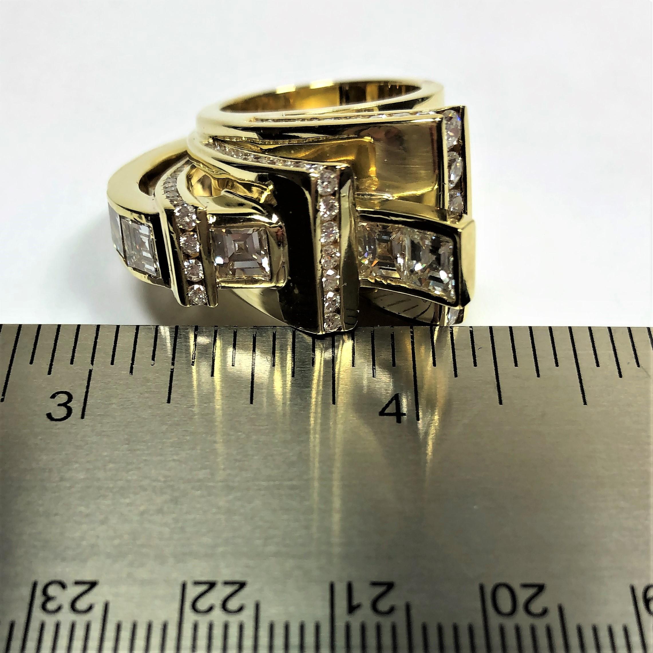 Over the Top Retro Style Gold and Diamond Ring 3