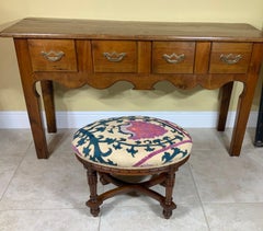 Over Vintage Suzani Upholstered Wood Foot Stool