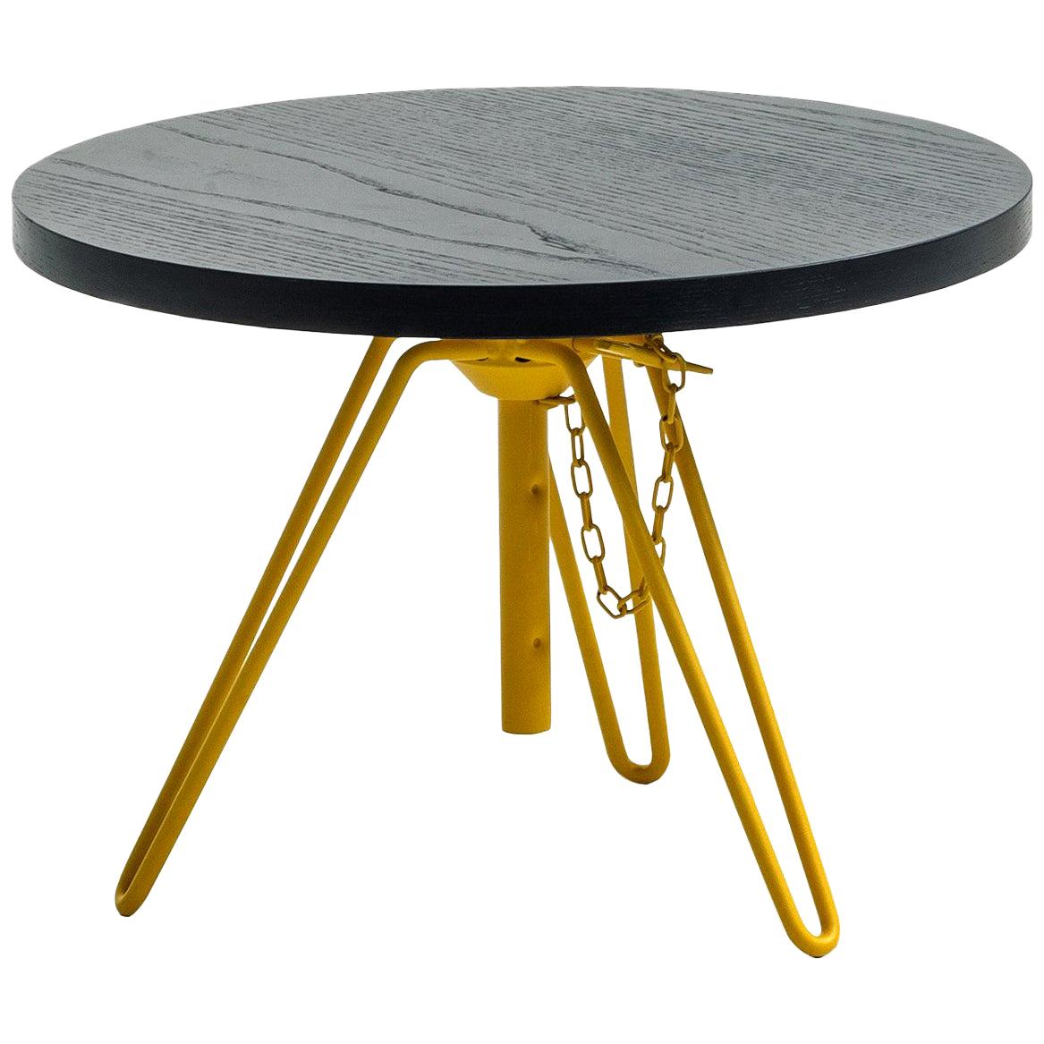 "Overdyed" Aniline Dyed Ash Veneered Top & Steel Side Table by Moroso for Diesel For Sale