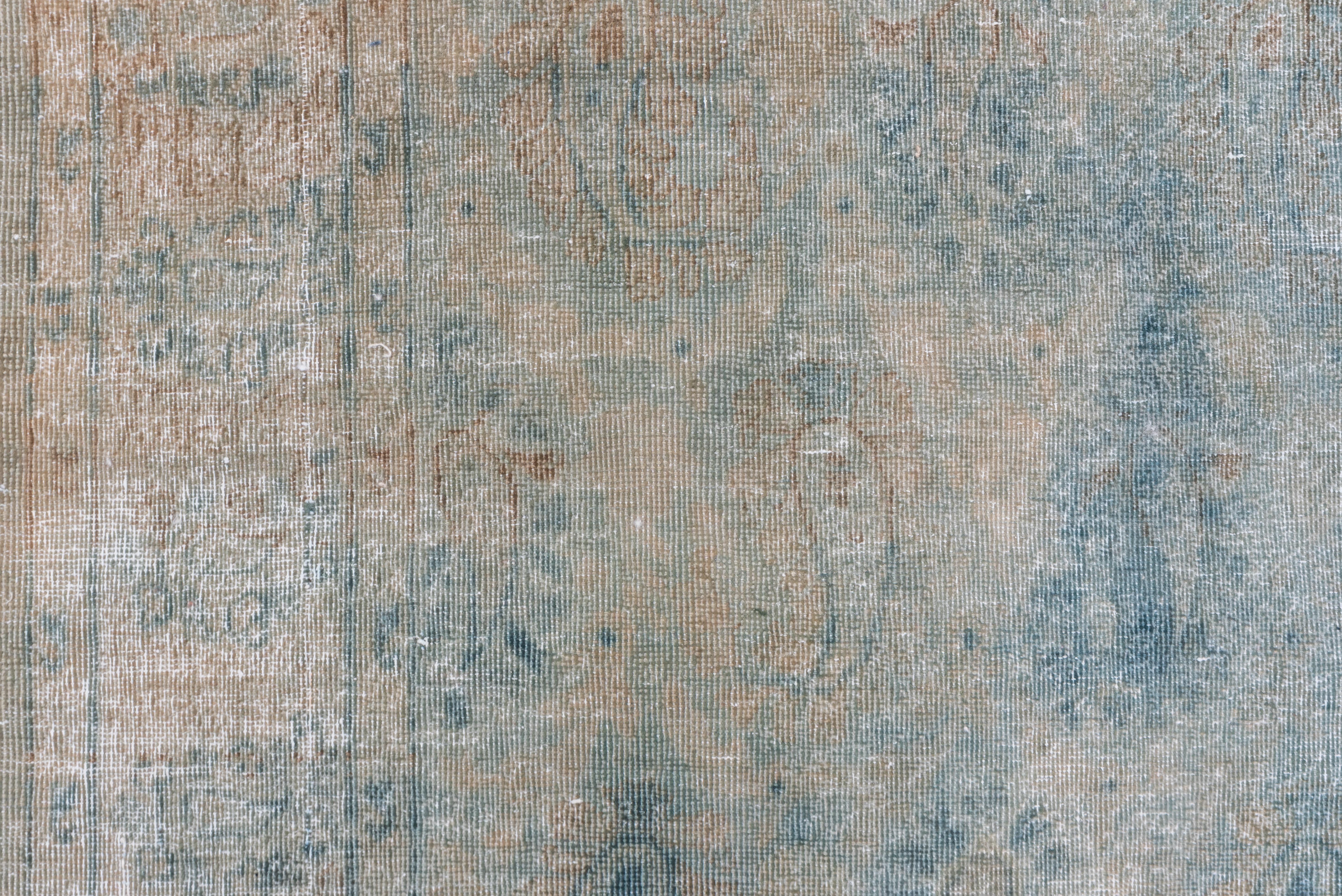 Overdyed Babyblauer, rostfarbener Teppich in Allover in Allover - Täbris, 1930 (Wolle) im Angebot