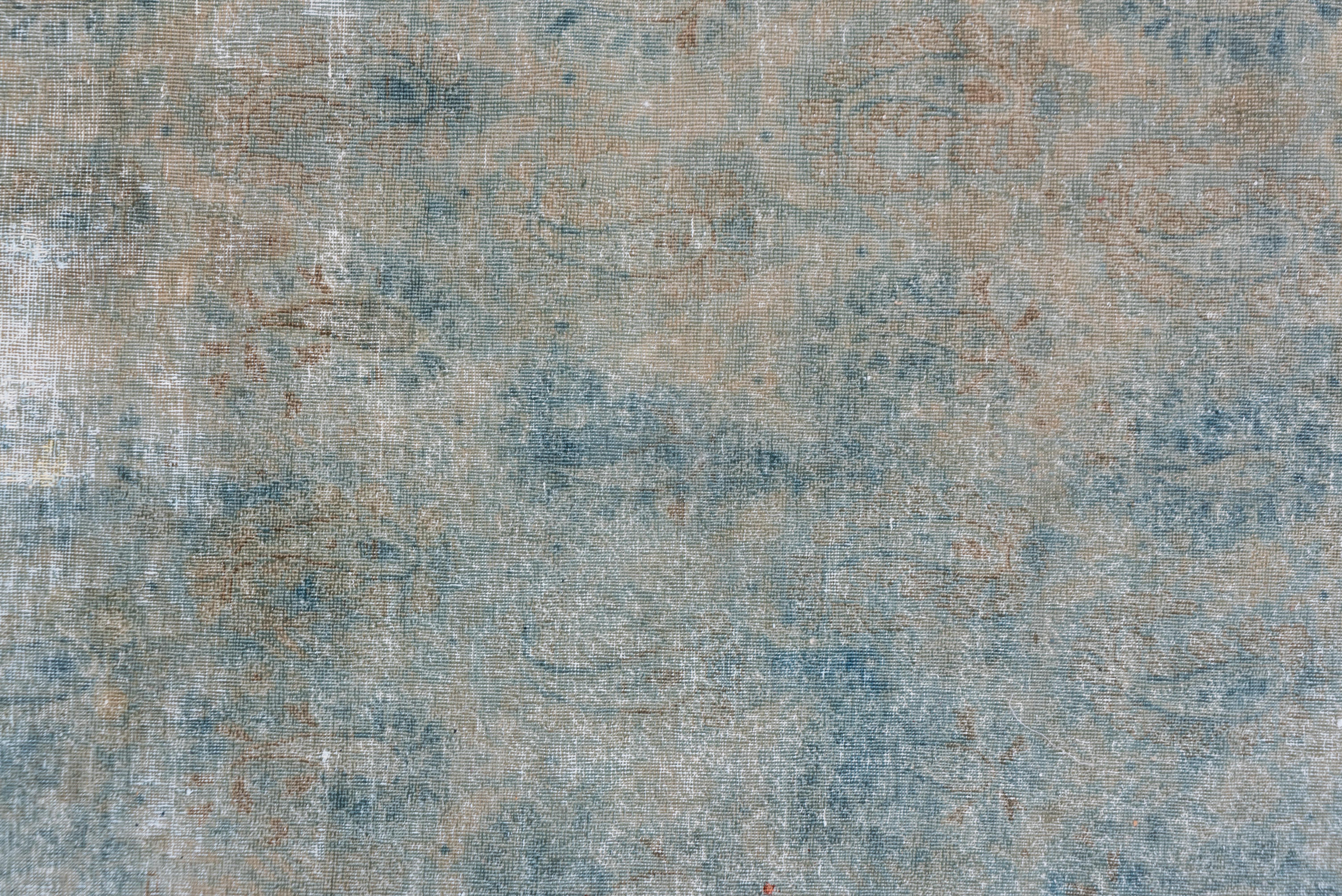 Overdyed Babyblauer, rostfarbener Teppich in Allover in Allover - Täbris, 1930 im Angebot 2