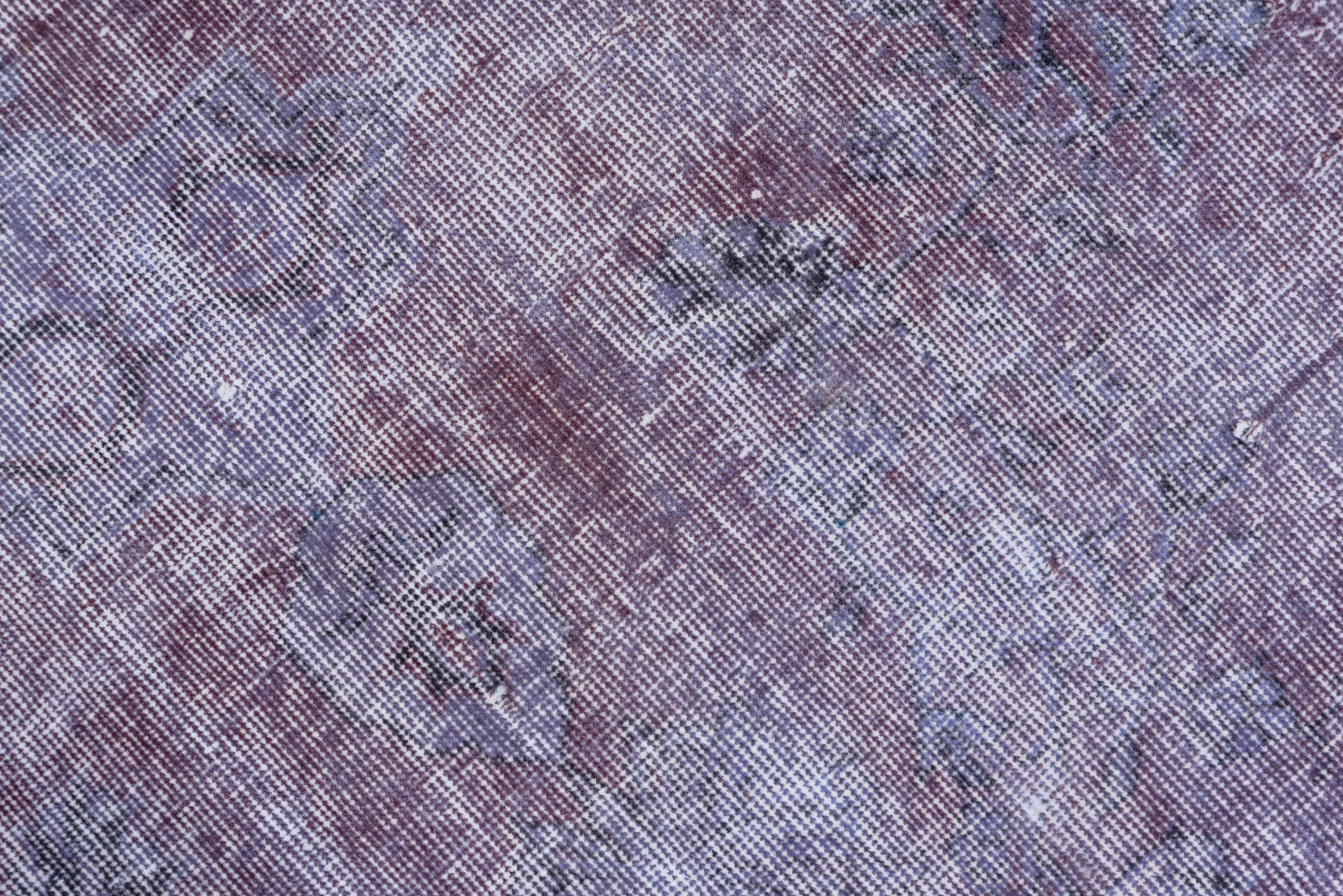 Turkish Overdyed Carpet, Distressed, Violet Tones