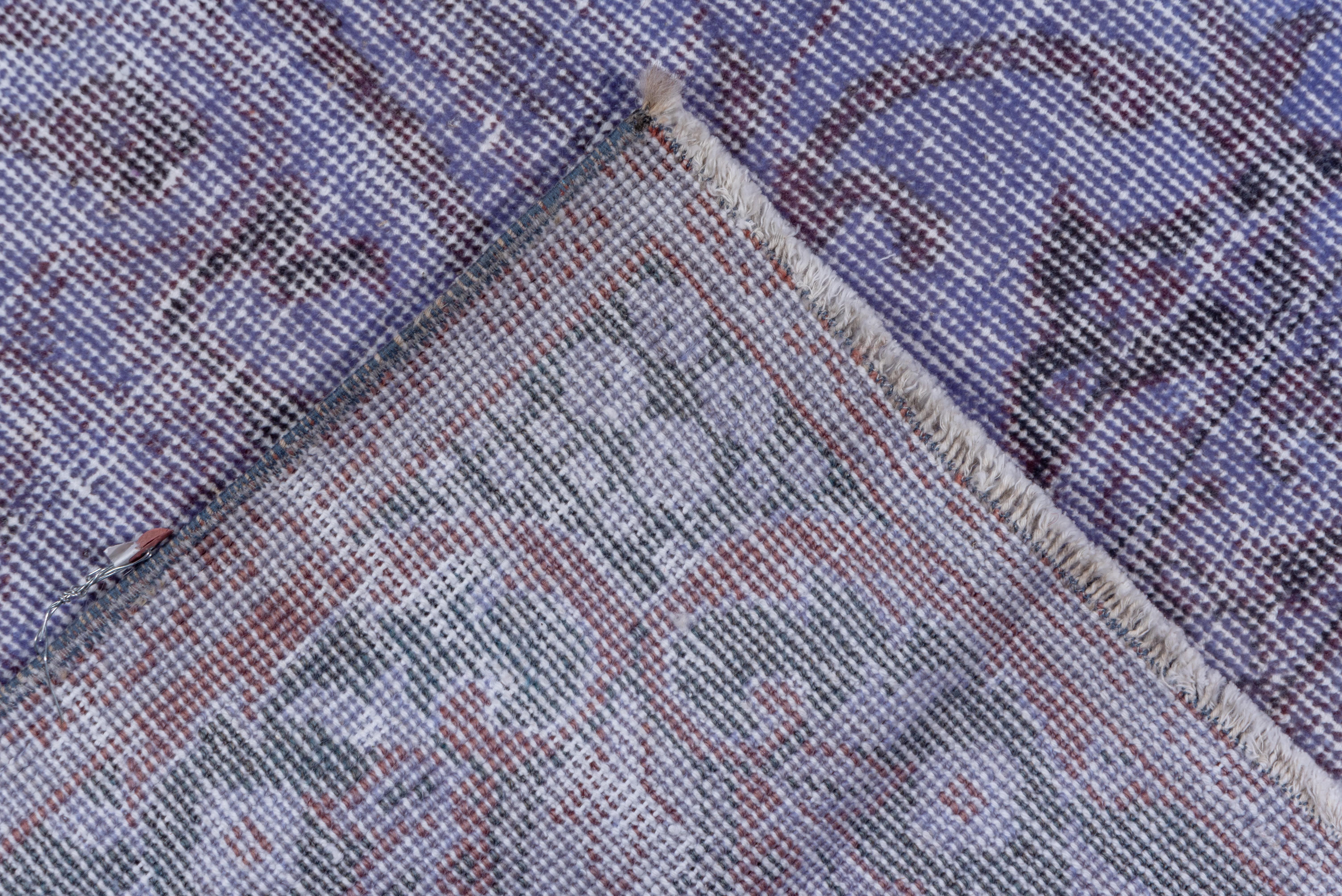 Hand-Knotted Overdyed Carpet, Distressed, Violet Tones