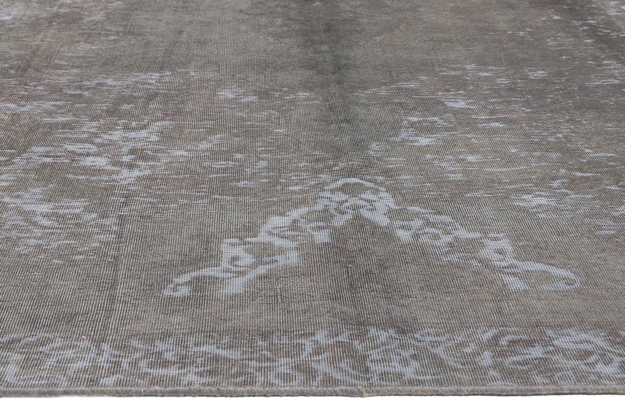 Hand-Knotted Vintage Turkish Overdyed Rug, Relaxed Refinement Meets Luxe Utilitarian Appeal For Sale