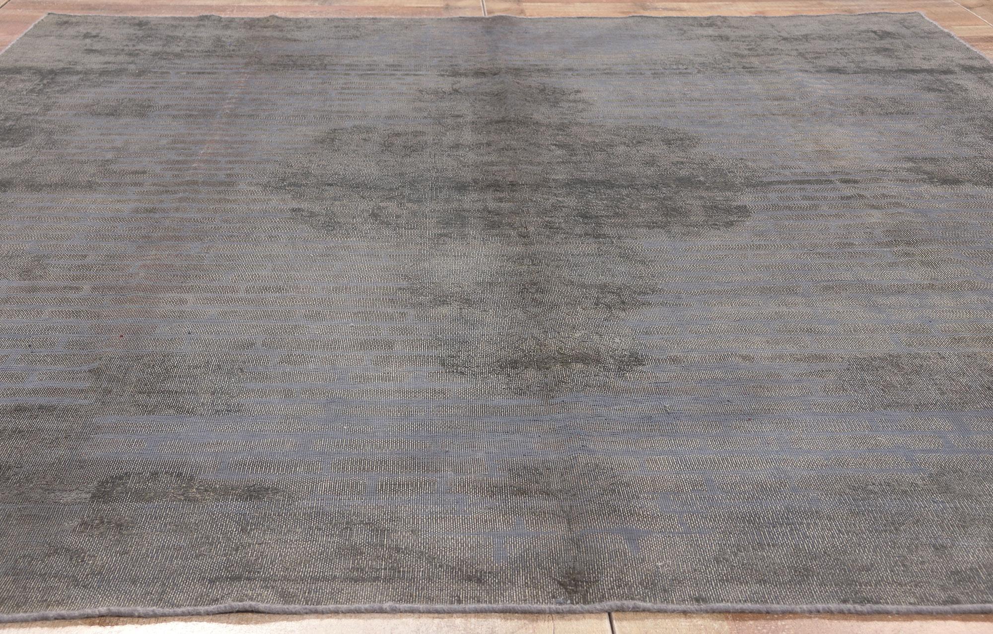 Vintage Turkish Overdyed Rug, French Industrial Meets Laid-Back Luxury For Sale 2