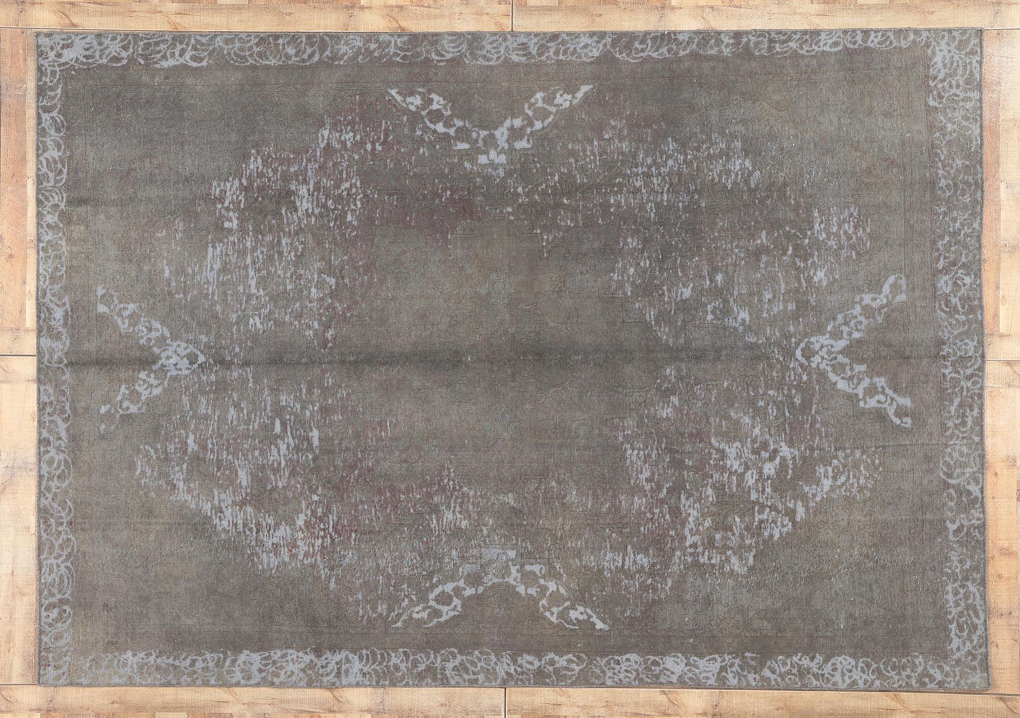 Vintage Turkish Overdyed Rug, Relaxed Refinement Meets Luxe Utilitarian Appeal For Sale 2