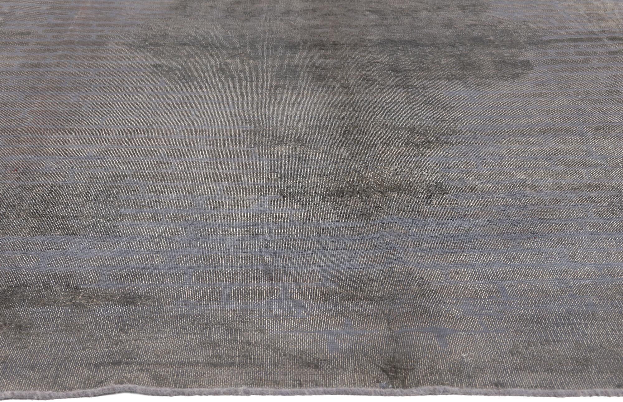 Vintage Turkish Overdyed Rug, French Industrial Meets Laid-Back Luxury In Distressed Condition For Sale In Dallas, TX