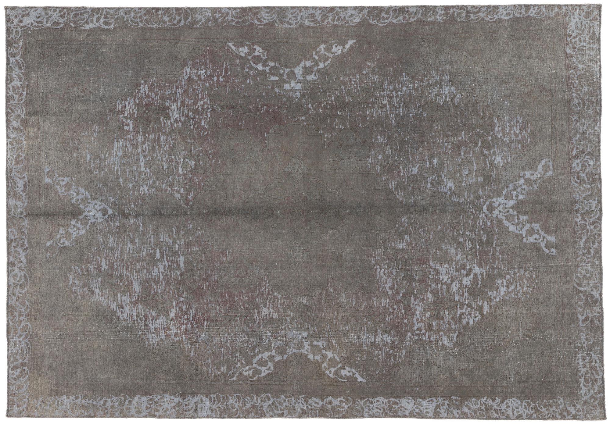 Vintage Turkish Overdyed Rug, Relaxed Refinement Meets Luxe Utilitarian Appeal For Sale 3