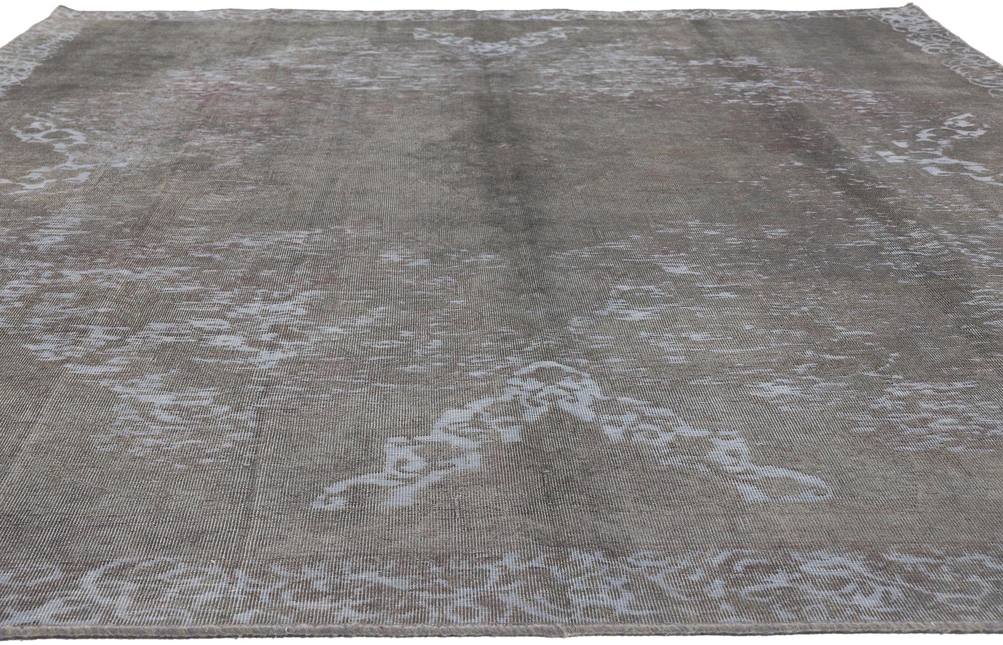 Industrial Vintage Turkish Overdyed Rug, Relaxed Refinement Meets Luxe Utilitarian Appeal For Sale