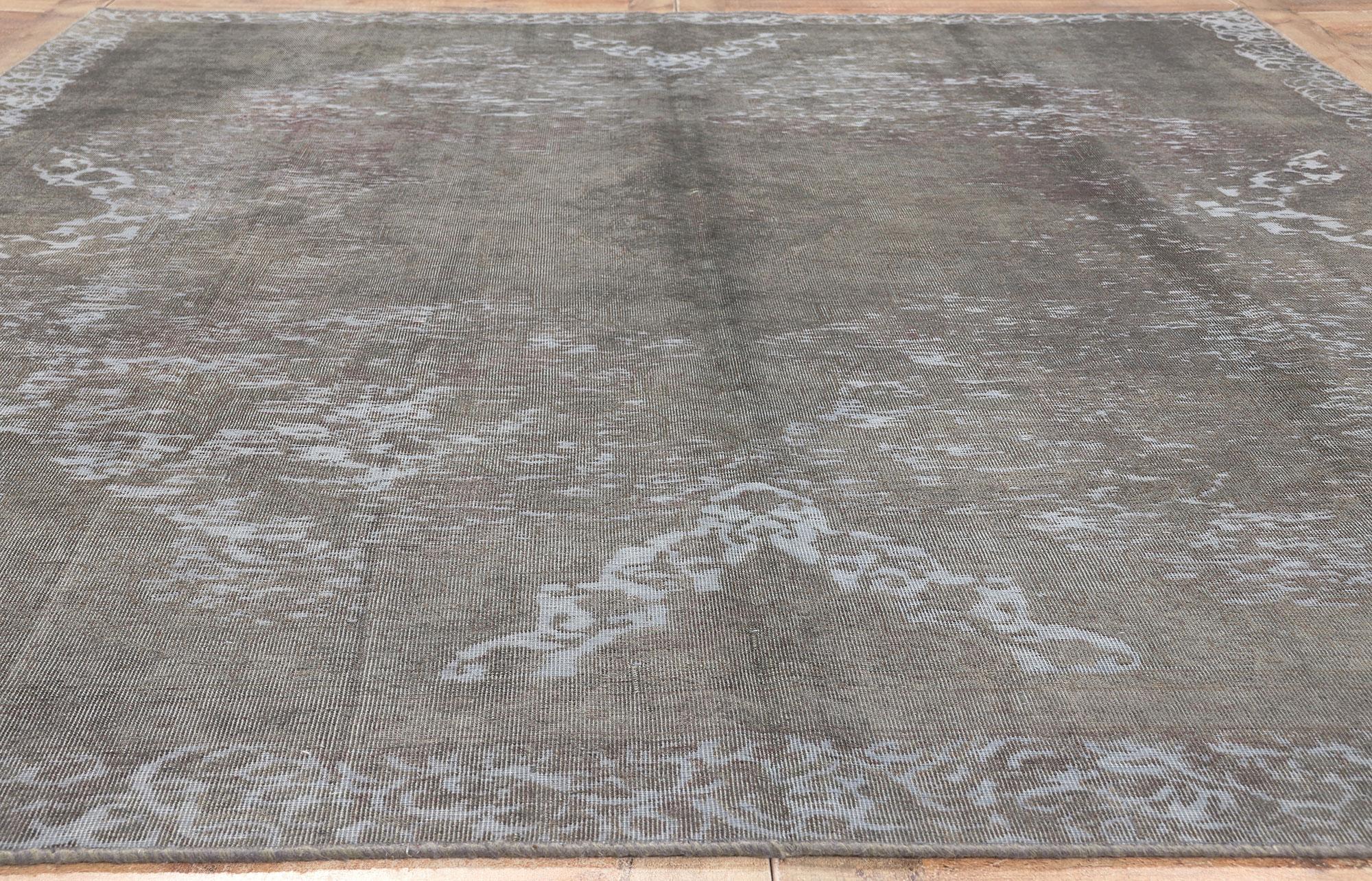 Vintage Turkish Overdyed Rug, Relaxed Refinement Meets Luxe Utilitarian Appeal For Sale 1