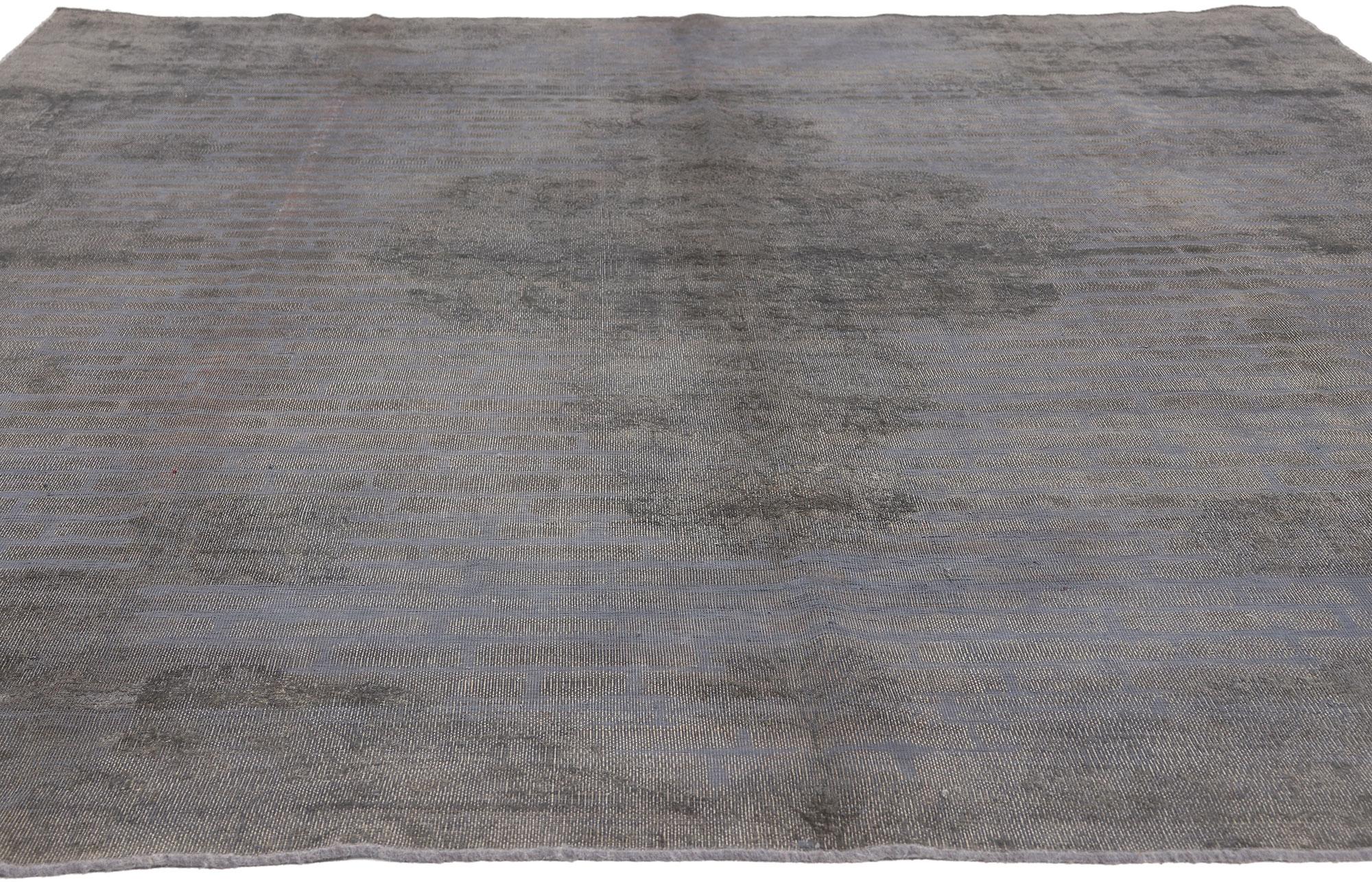 Hand-Knotted Vintage Turkish Overdyed Rug, French Industrial Meets Laid-Back Luxury For Sale