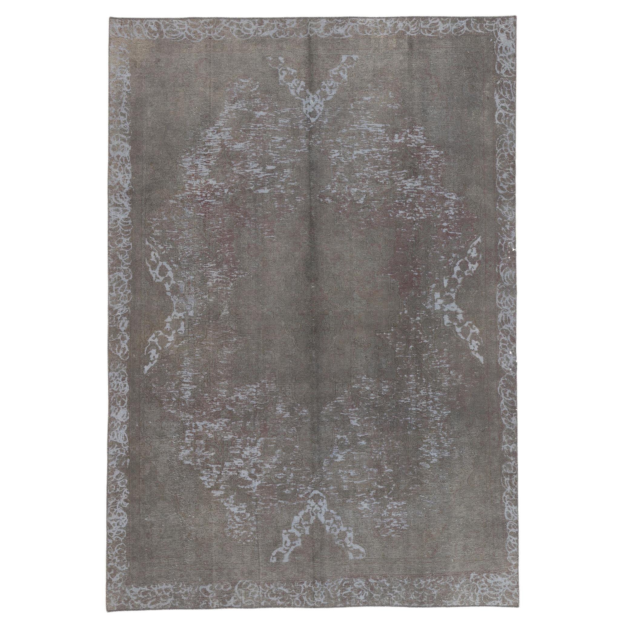 Vintage Turkish Overdyed Rug, Relaxed Refinement Meets Luxe Utilitarian Appeal For Sale