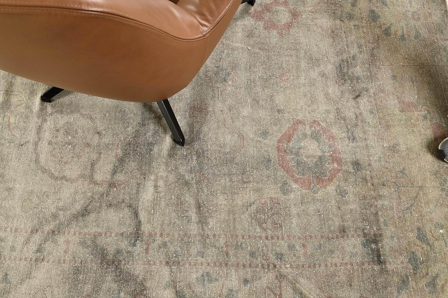 Hand-Knotted Overdyed Egyptian Revival Rug For Sale