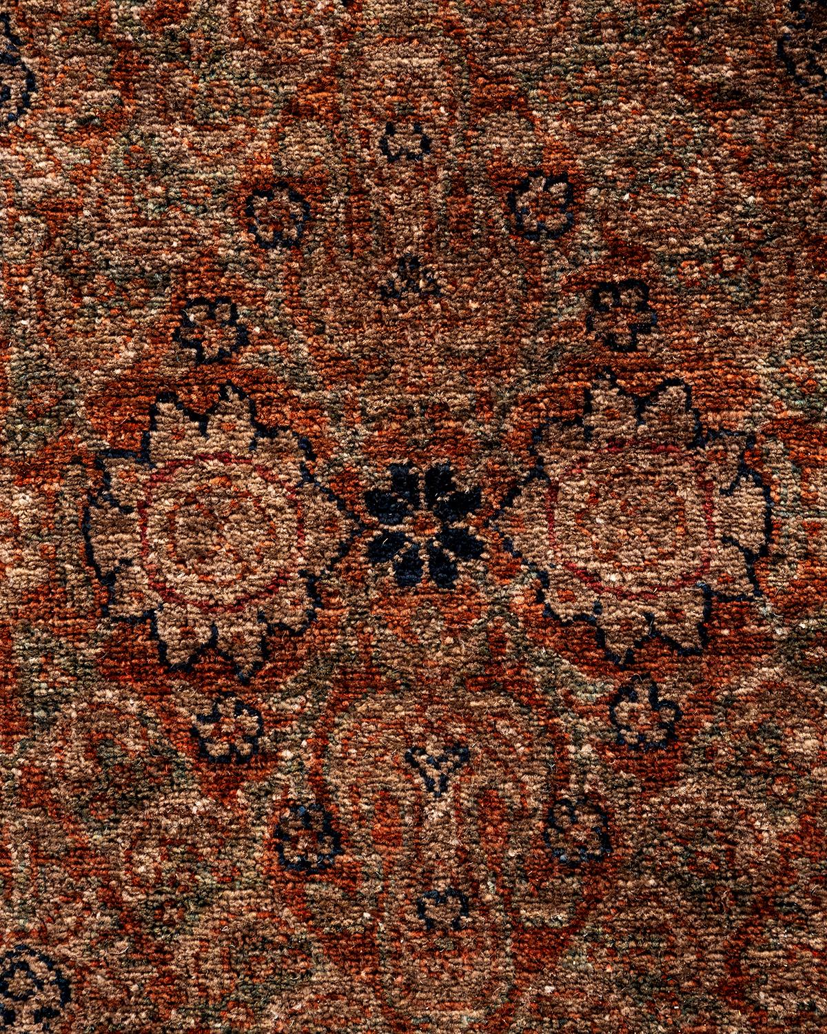 Pakistano Tappeto da giardino Overdyed in lana annodata a mano di colore beige in vendita