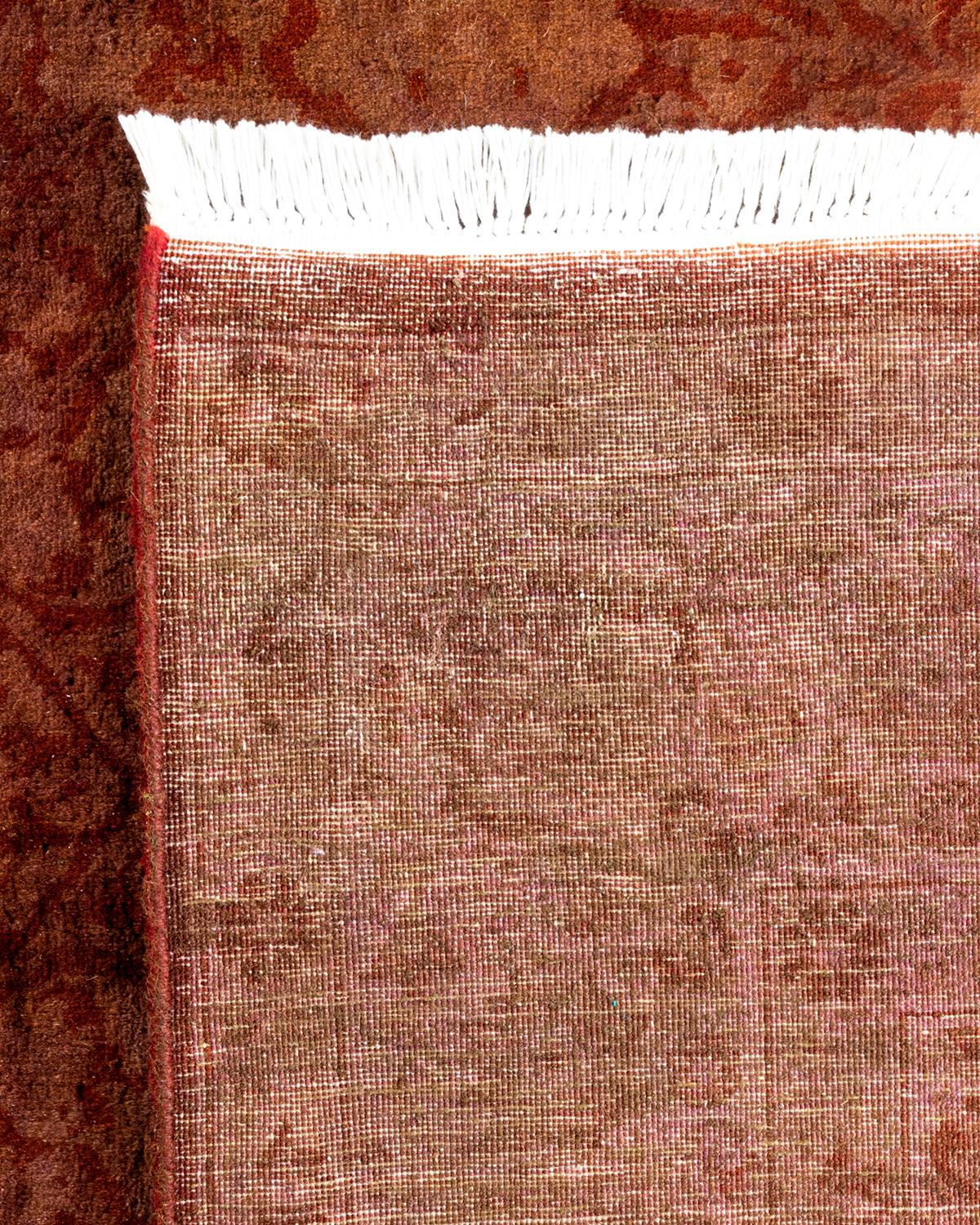 Handgeknüpfter Wollteppich in Beige, gefärbt (21. Jahrhundert und zeitgenössisch) im Angebot