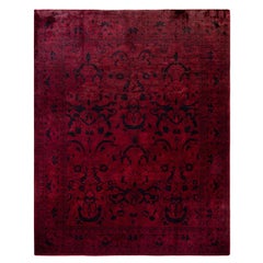 Overdyed Hand Knotted Wool Beige Area Rug