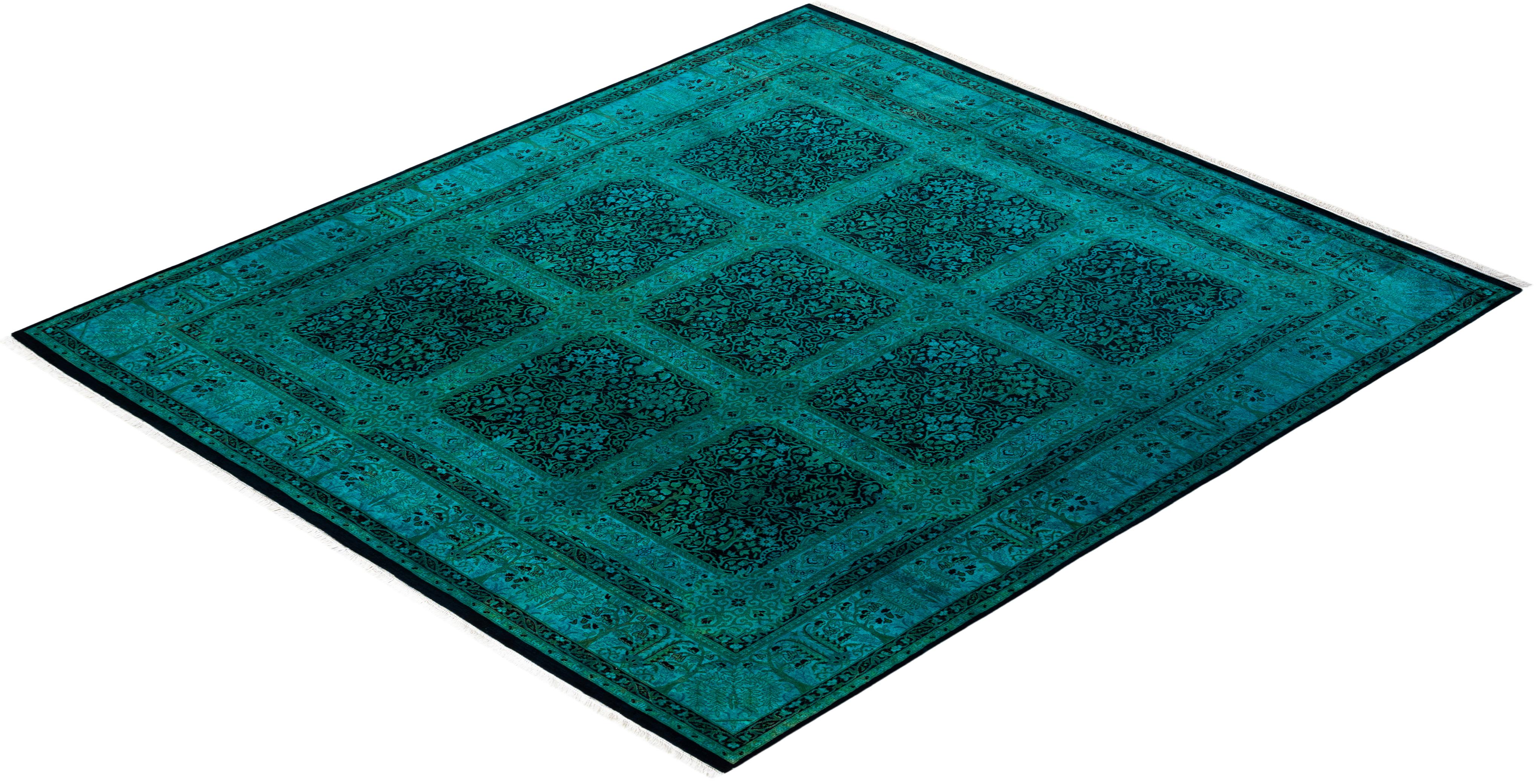 Tapis Overdyed en laine nouée à la main Noir en vente 2