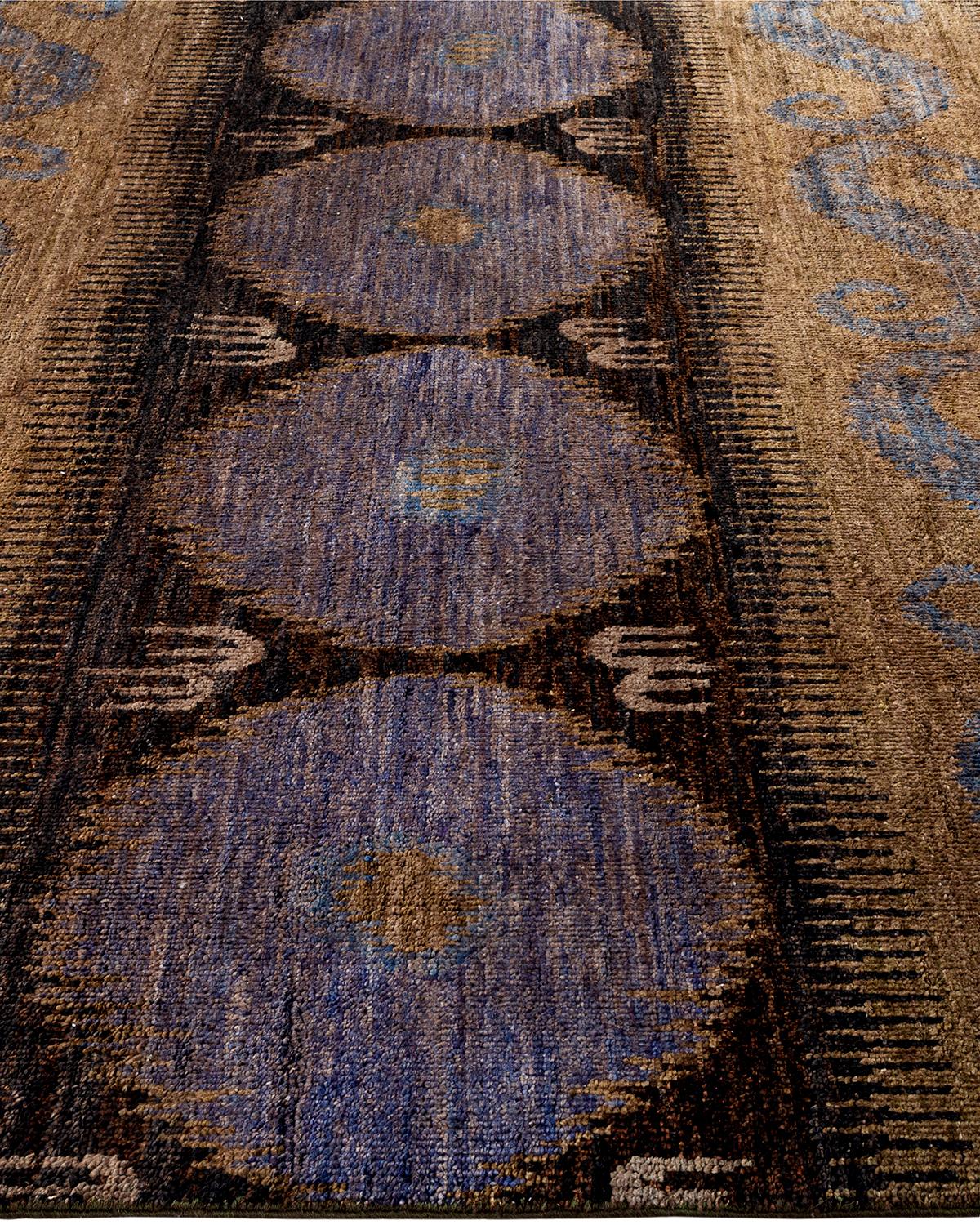 Alfombra de lana anudada a mano Overdyed Marrón en Nuevo estado para la venta en Norwalk, CT