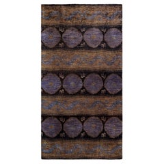 Overdyed Hand Knotted Wool Brown Area Rug