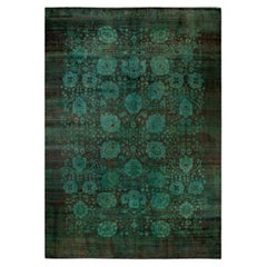 Overdyed Hand Knotted Wool Brown Area Rug