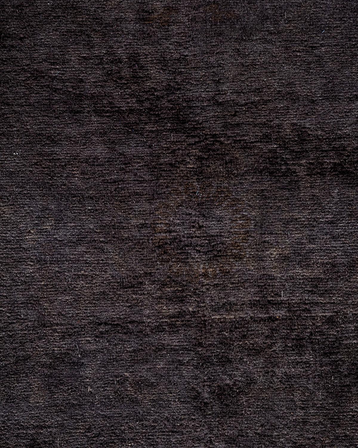 Overdyed Hand Knotted Wool Gray Area Rug (Pakistanisch) im Angebot