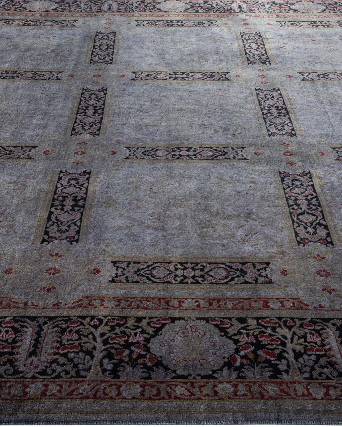 Tapis Overdyed en laine grise nouée à la main Neuf - En vente à Norwalk, CT