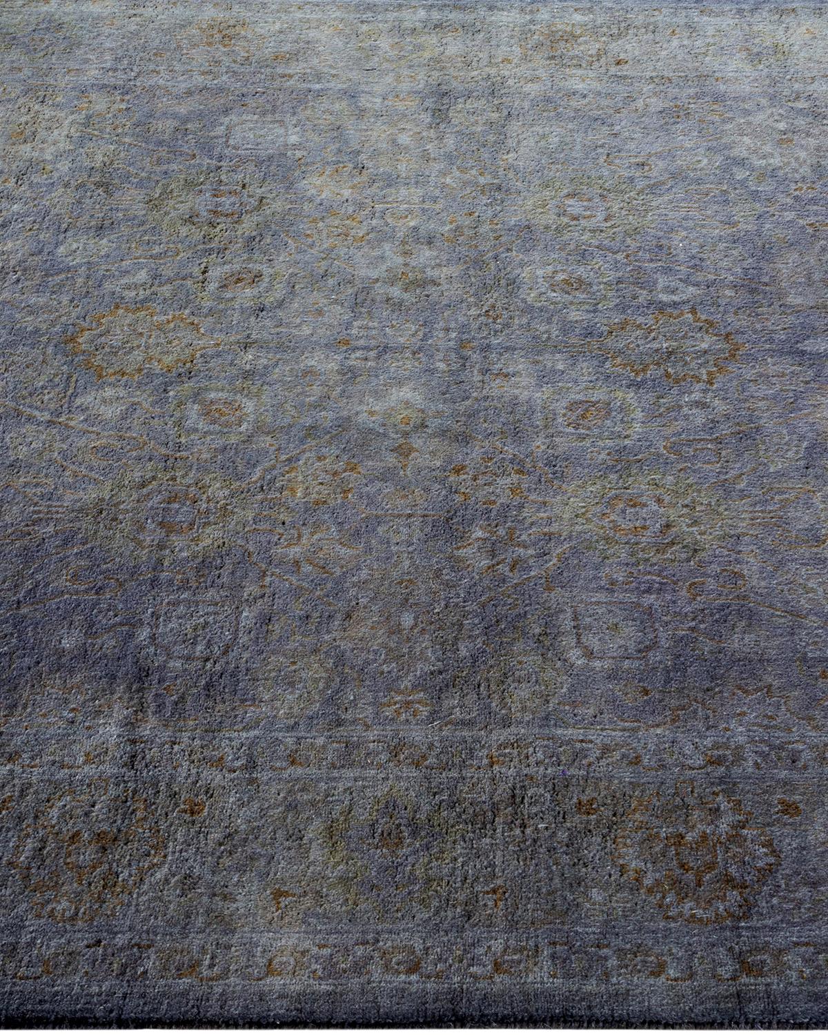 Overdyed Hand Knotted Wool Gray Area Rug In New Condition For Sale In Norwalk, CT