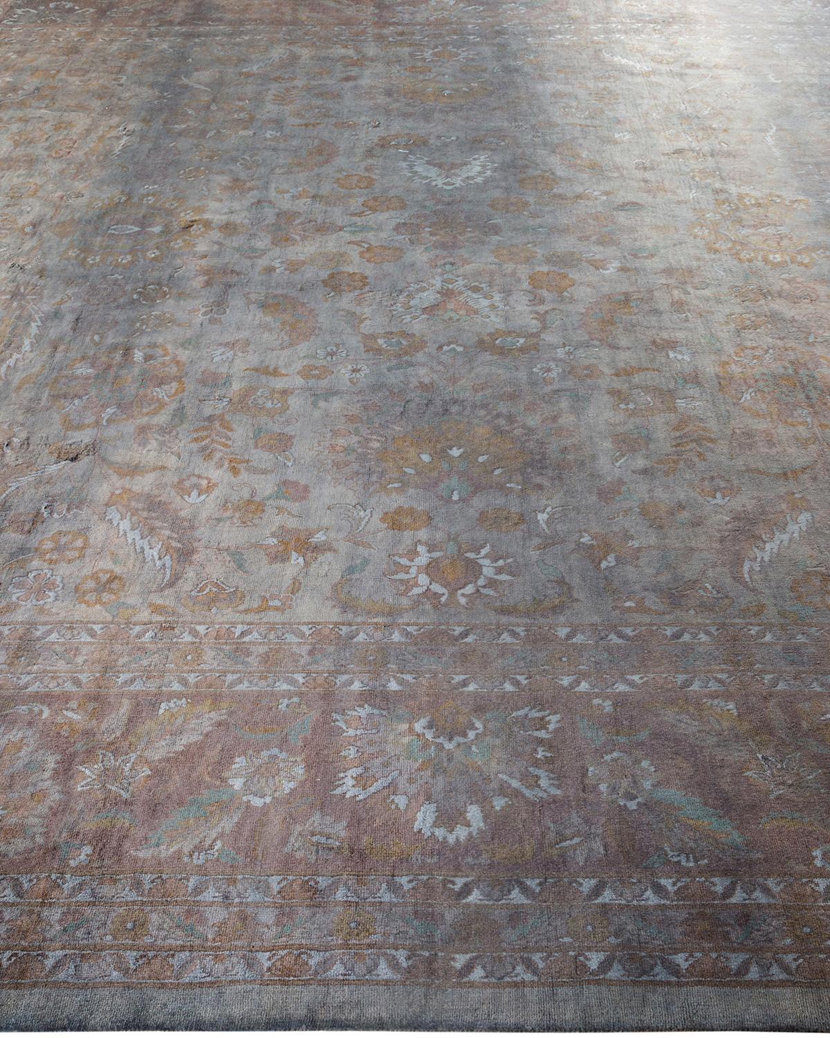 Overdyed Hand Knotted Wool Gray Area Rug In New Condition For Sale In Norwalk, CT