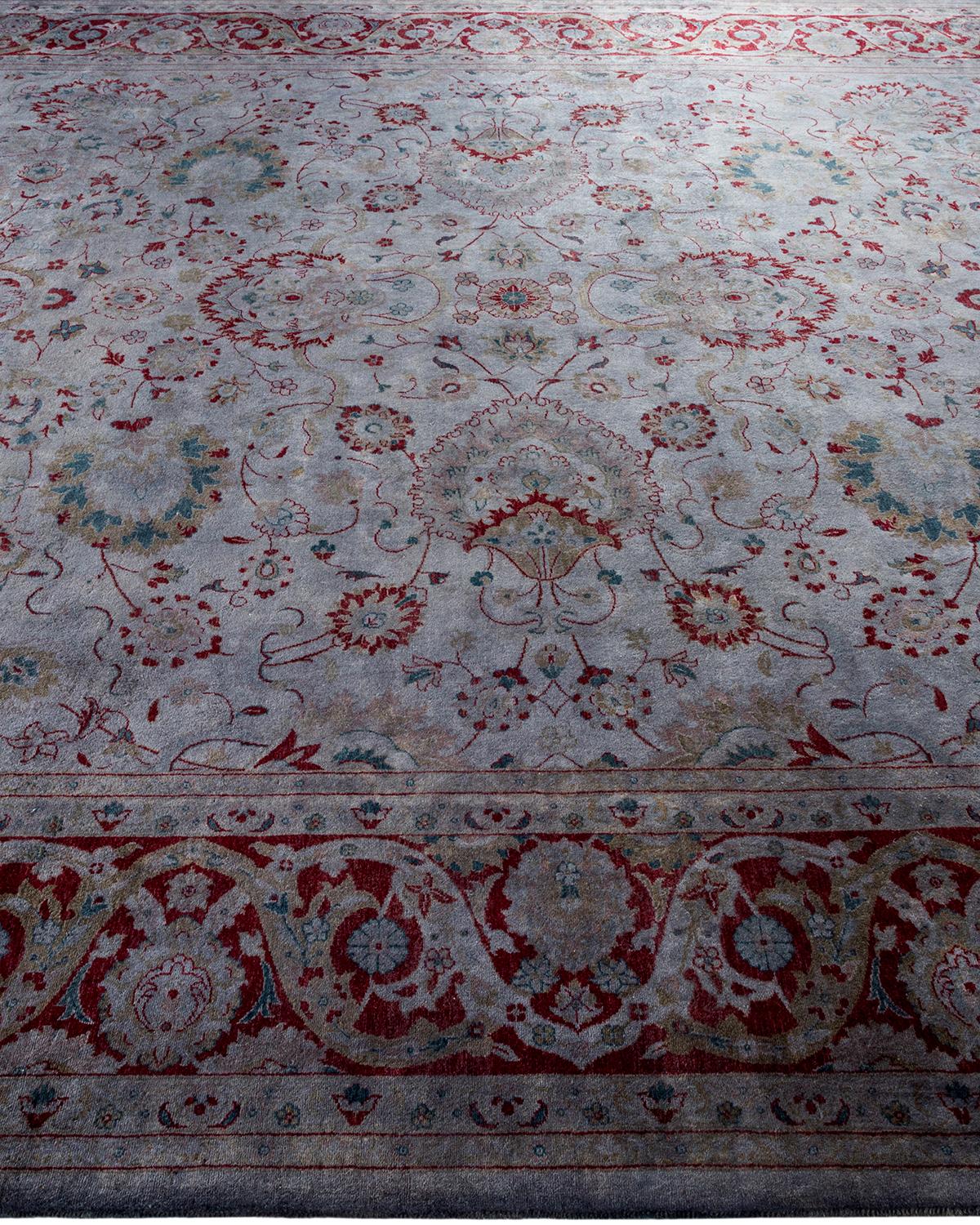 Tapis Overdyed en laine grise nouée à la main Neuf - En vente à Norwalk, CT