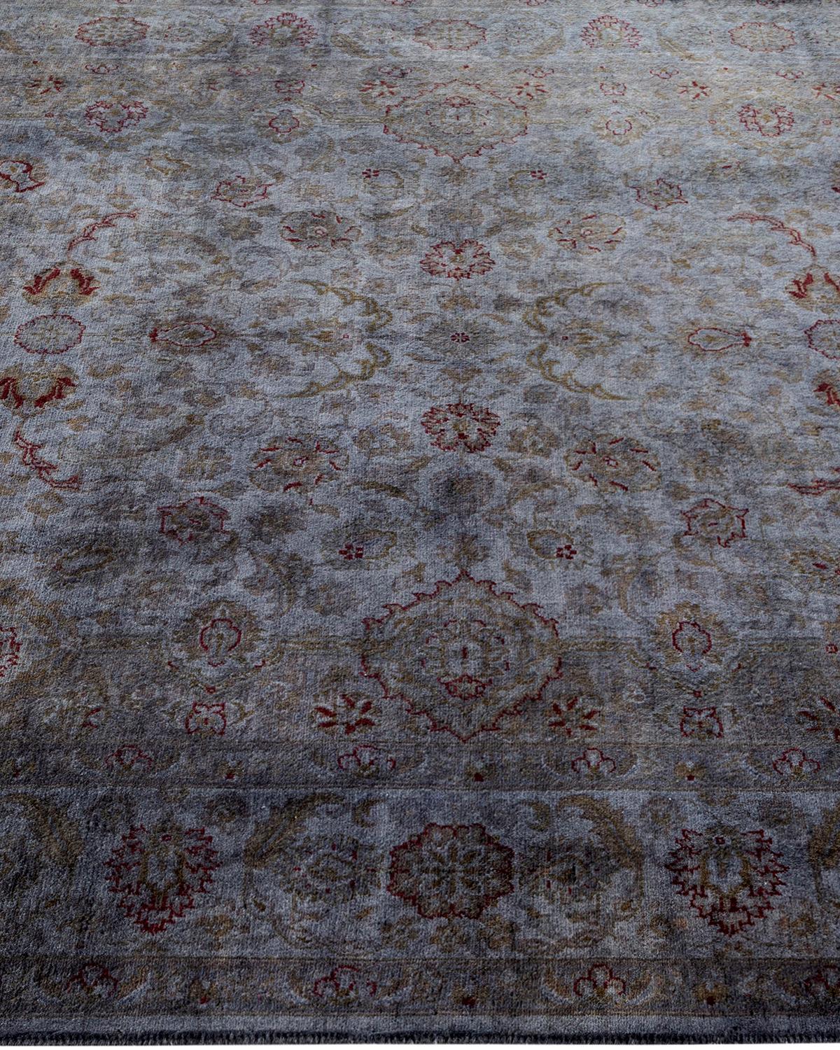 Tapis Overdyed en laine grise nouée à la main Neuf - En vente à Norwalk, CT