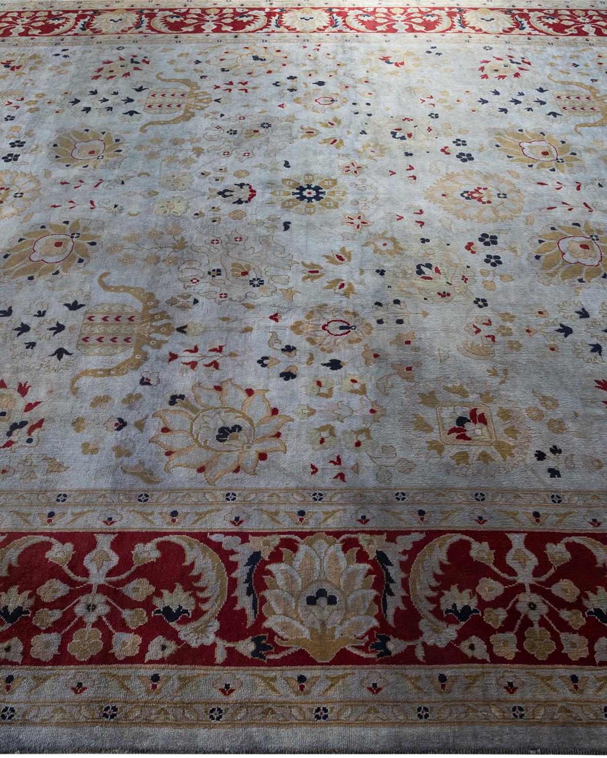 Overdyed Hand Knotted Wool Gray Area Rug im Zustand „Neu“ im Angebot in Norwalk, CT