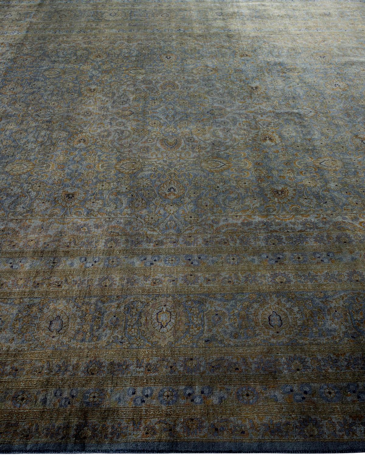 Overdyed Hand Knotted Wool Gray Area Rug im Zustand „Neu“ im Angebot in Norwalk, CT