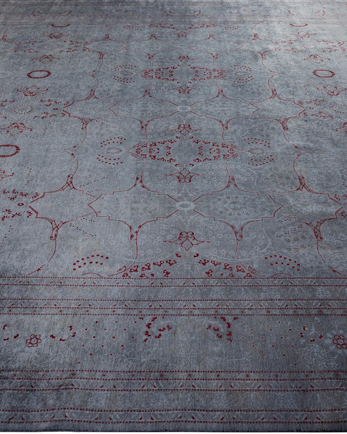 Tapis Overdyed en laine grise nouée à la main Neuf - En vente à Norwalk, CT