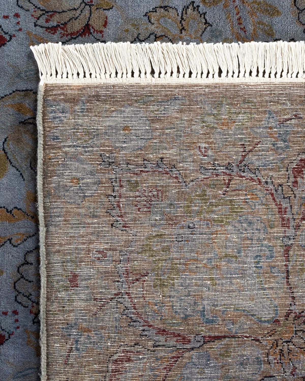 XXIe siècle et contemporain Tapis Overdyed en laine grise nouée à la main en vente
