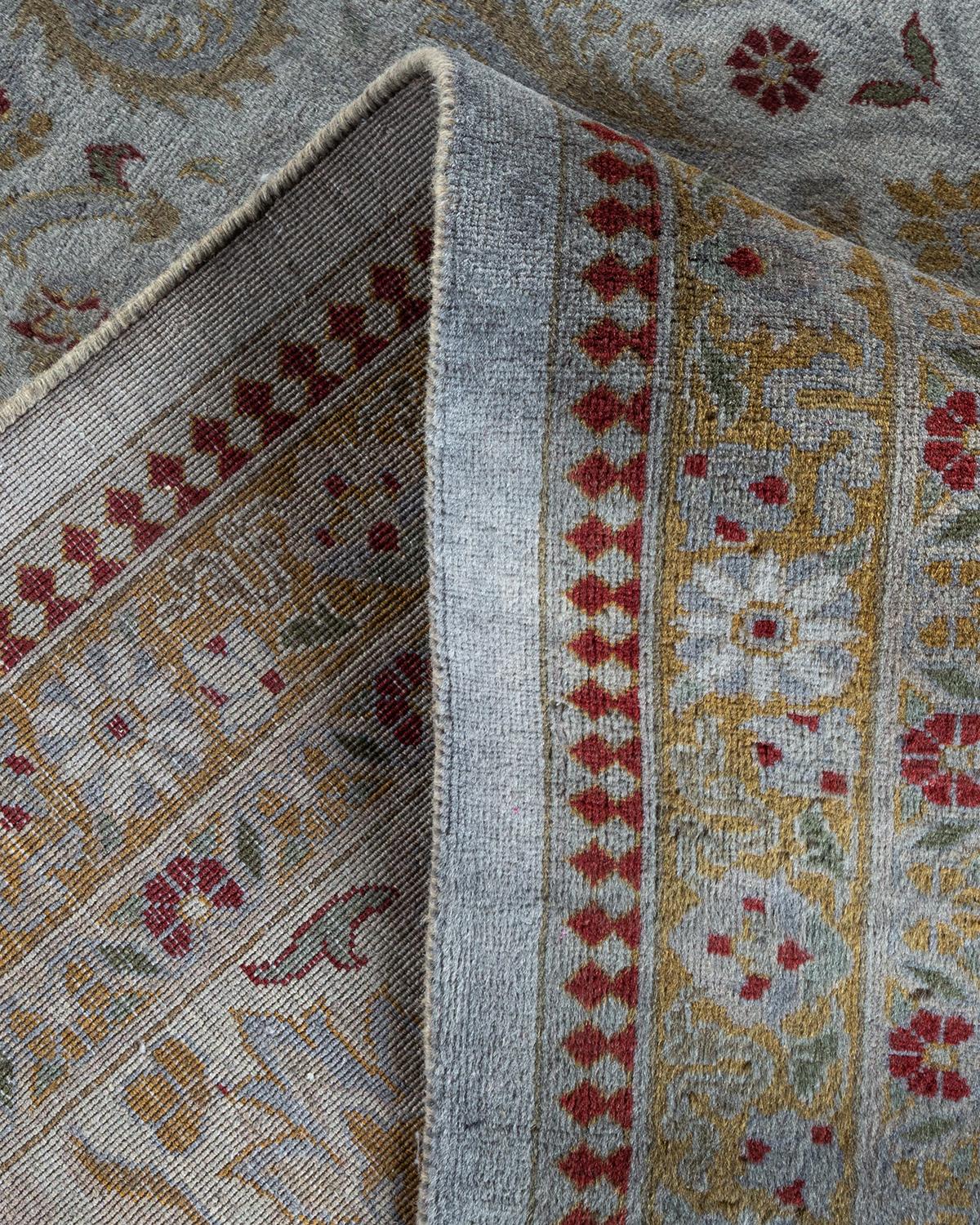 Alfombra de lana anudada a mano Overdyed Gris Lana en venta