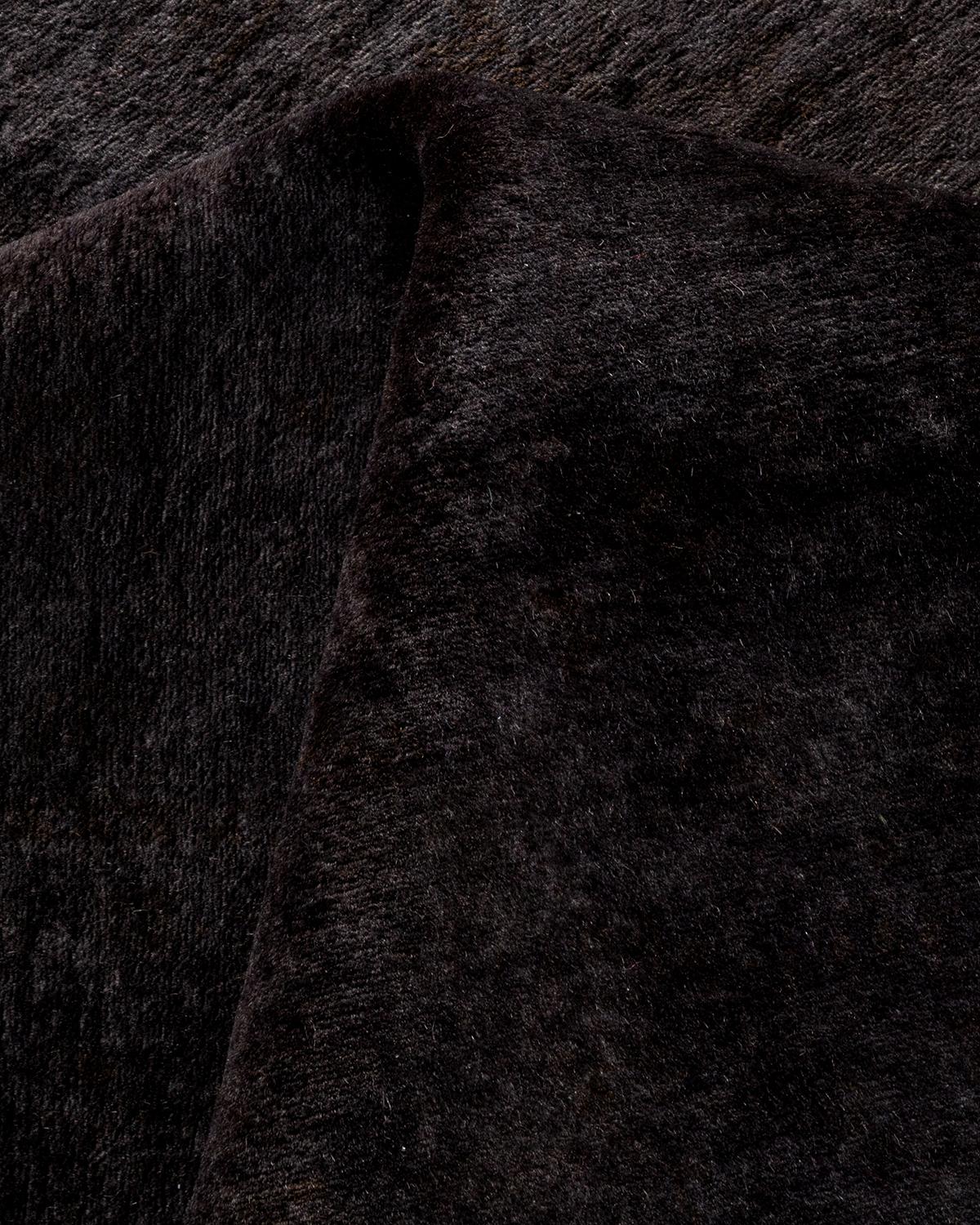 Overdyed Hand Knotted Wool Gray Area Rug im Angebot 1