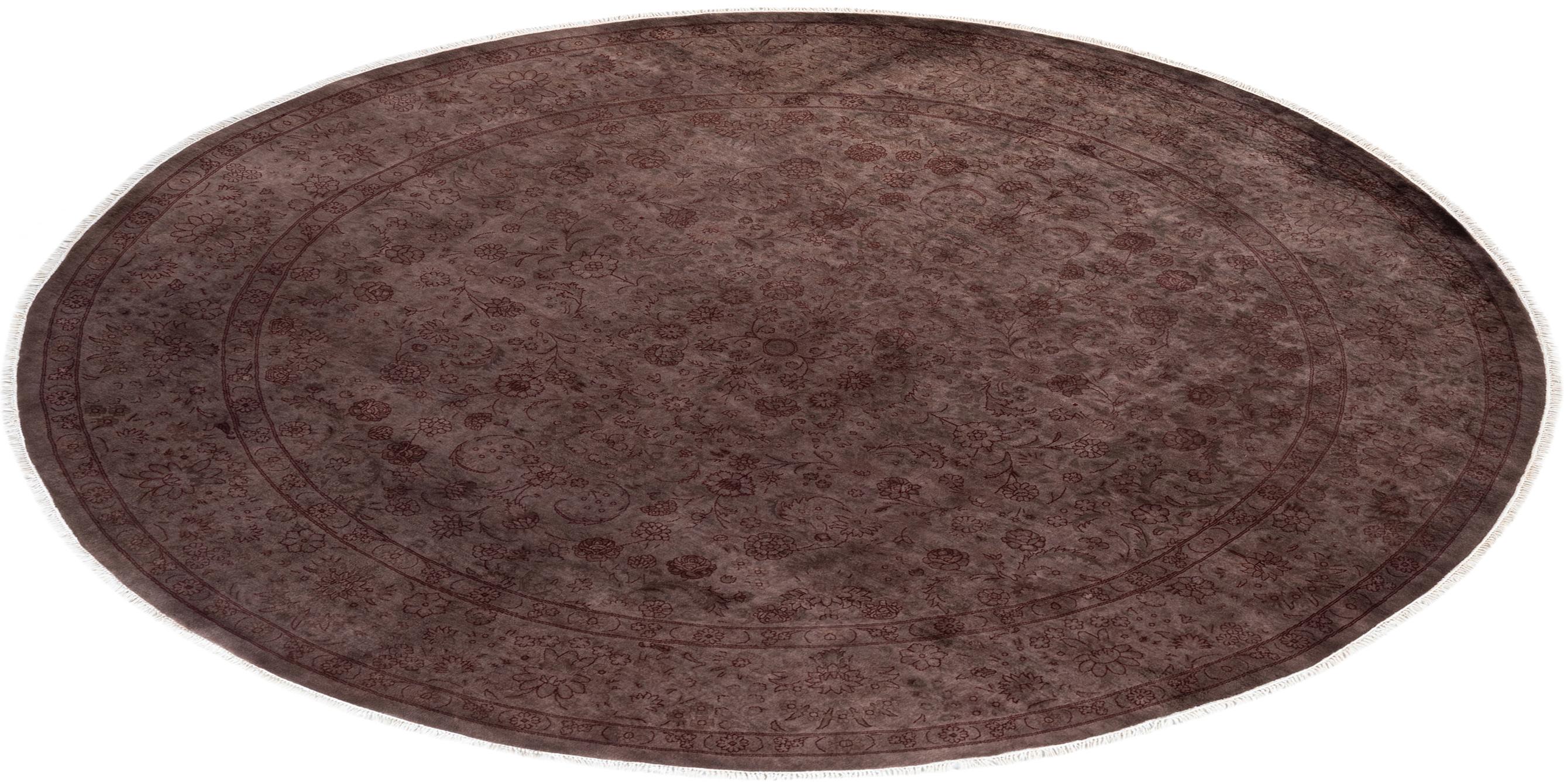 Alfombra de lana anudada a mano Overdyed Gris en venta 2