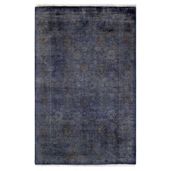 Tapis Overdyed en laine grise nouée à la main