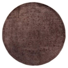 Tappeto Overdyed in lana grigio annodato a mano