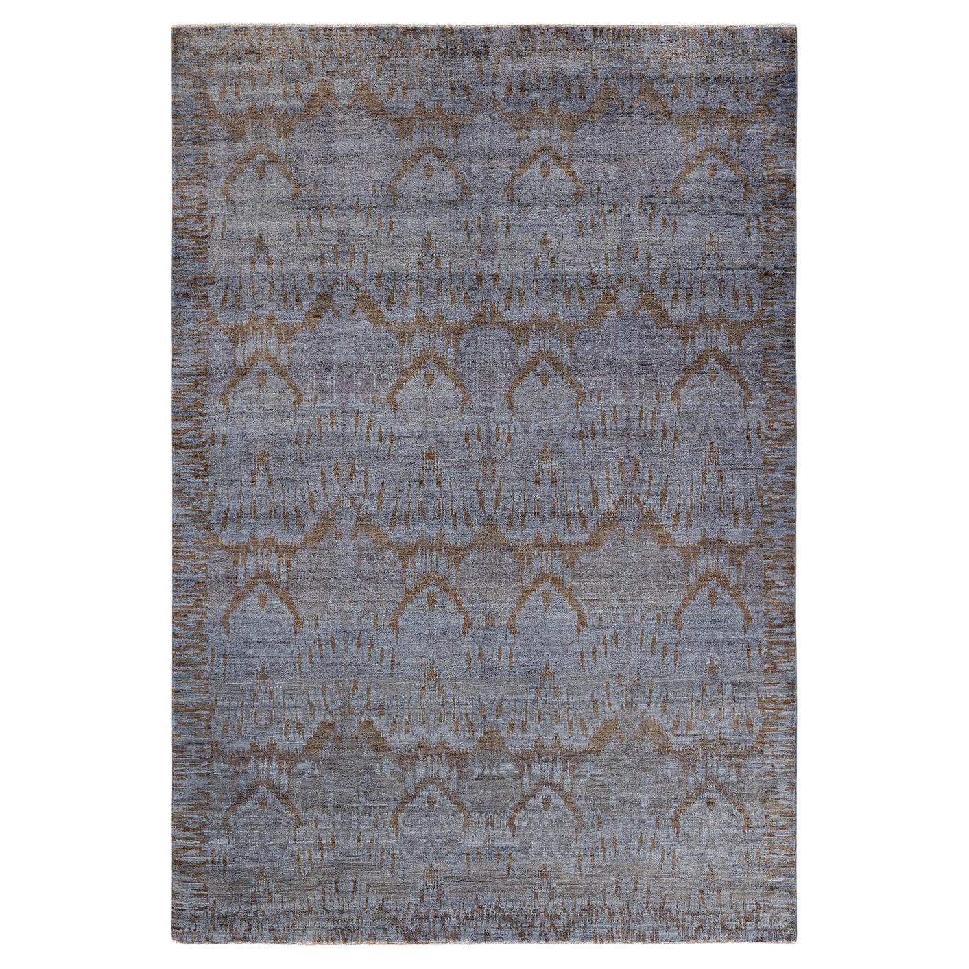 Overdyed Hand Knotted Wool Gray Area Rug