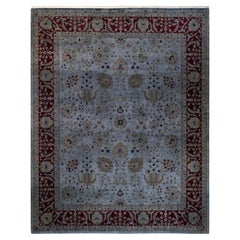 Overdyed Hand Knotted Wool Gray Area Rug