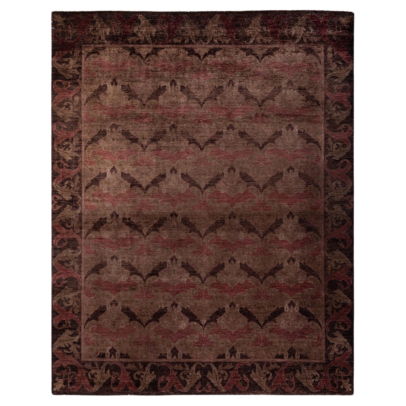 Overdyed Hand Knotted Wool Gray Area Rug im Angebot