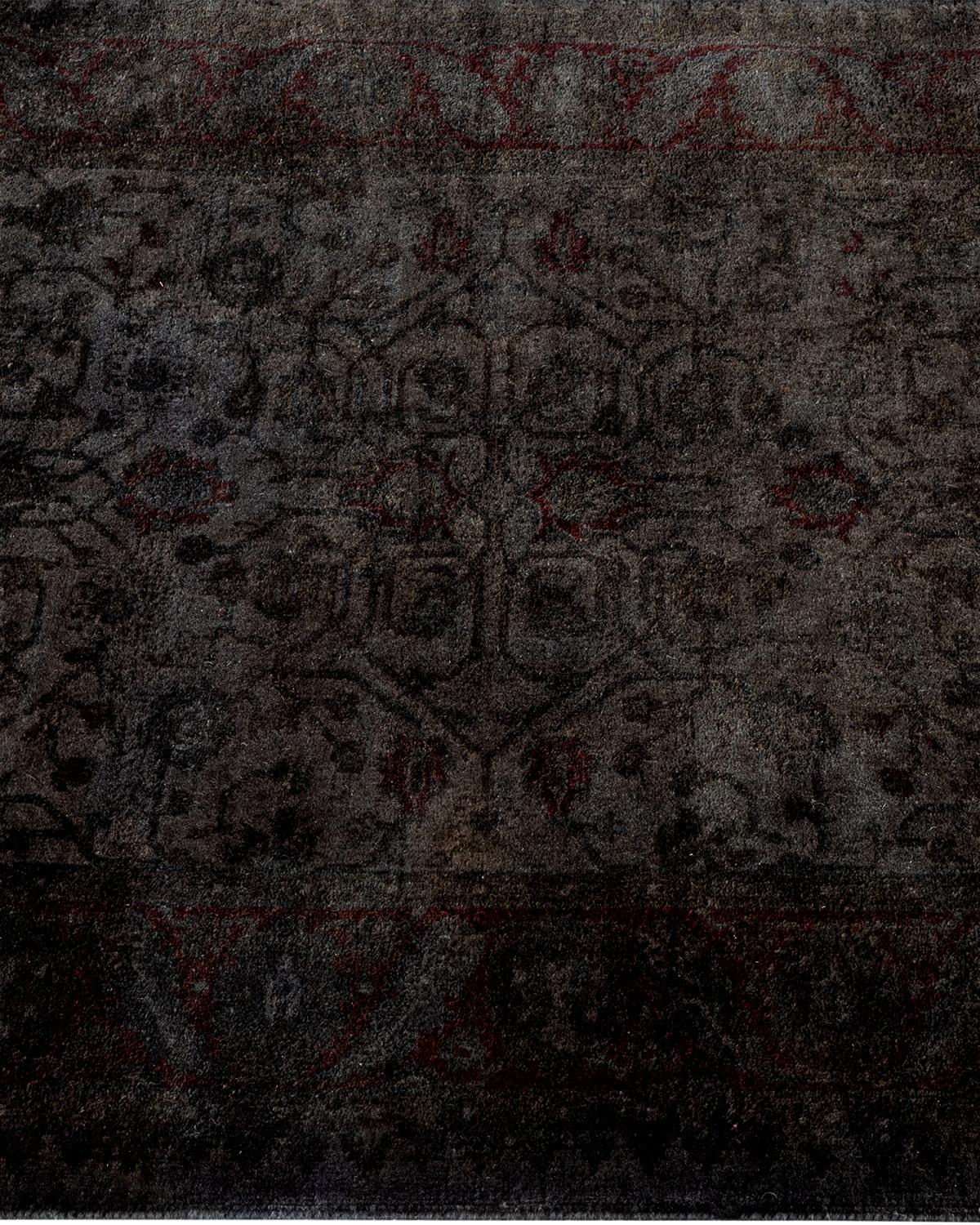 Overdyed Hand Knotted Wool Gray Runner In New Condition For Sale In Norwalk, CT