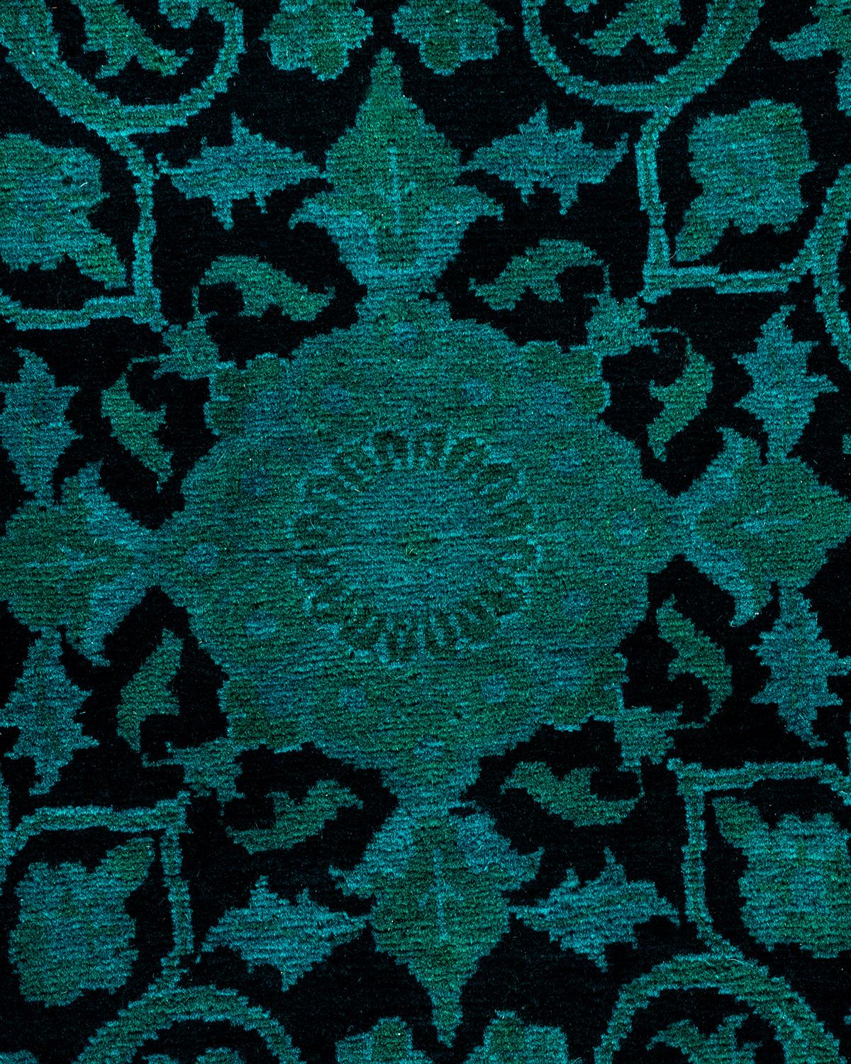 Pakistano Tappeto Overdyed in lana annodata a mano di colore blu chiaro in vendita