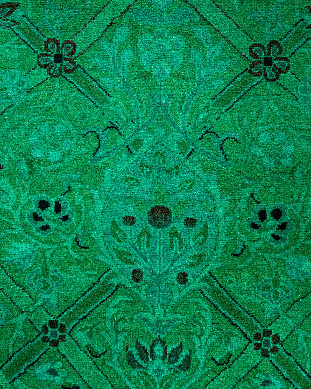 Pakistano Tappeto Overdyed in lana annodata a mano di colore blu chiaro in vendita