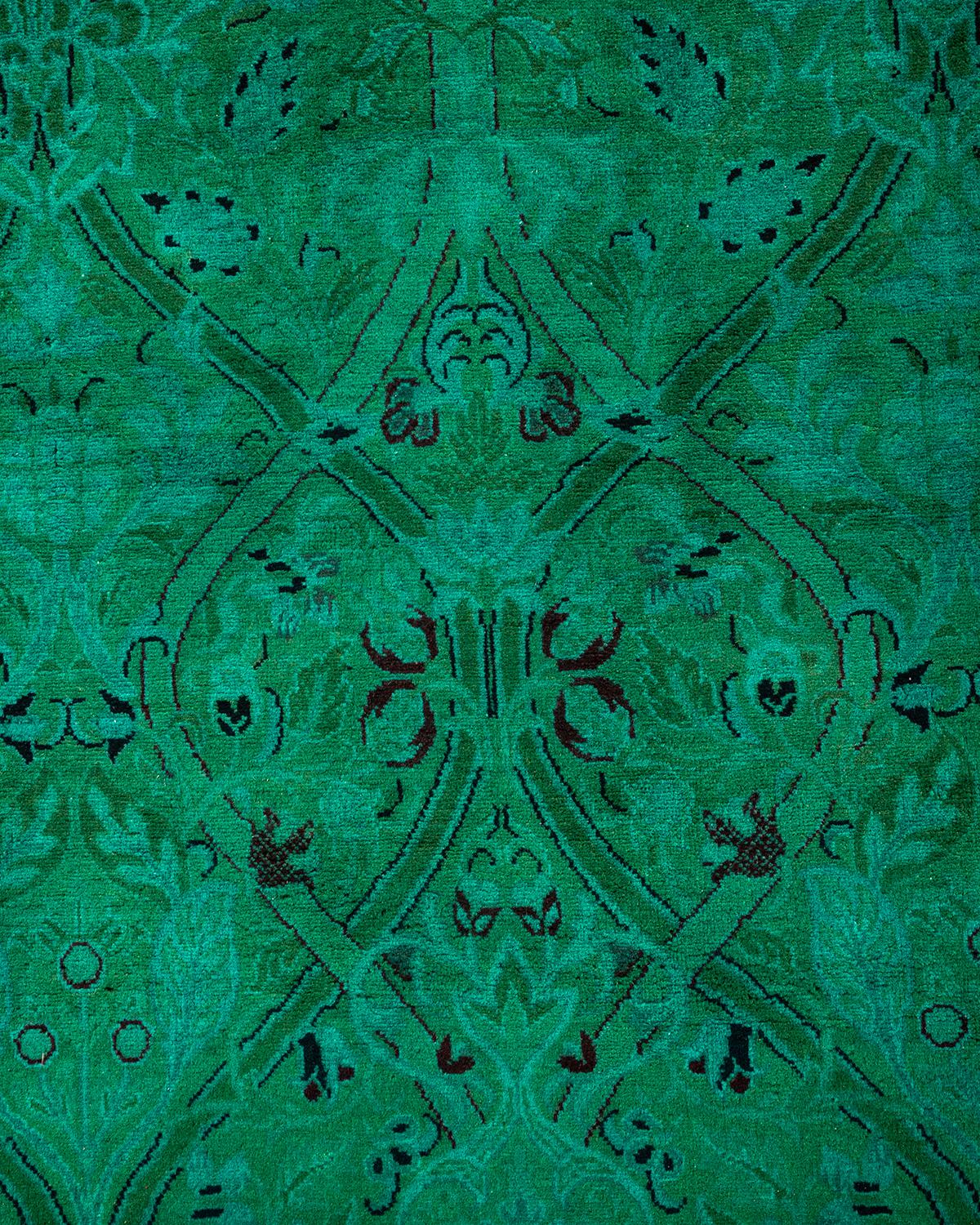 Pakistano Tappeto Overdyed in lana annodata a mano di colore blu chiaro in vendita