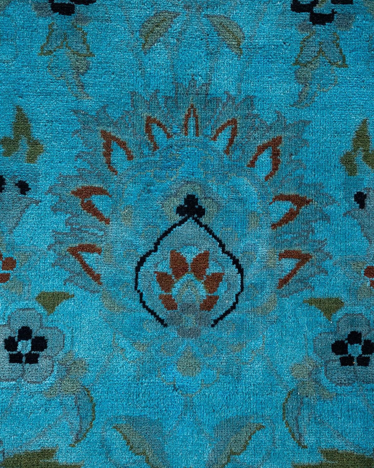 Alfombra de lana teñida a mano azul claro Pakistaní en venta