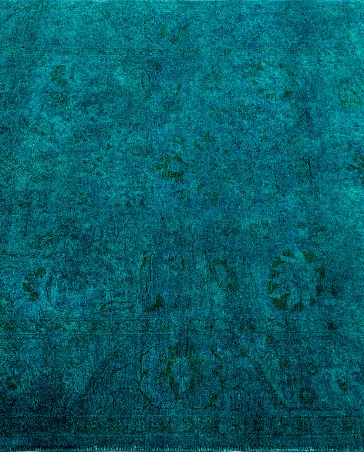Tappeto Overdyed in lana annodata a mano di colore blu chiaro In condizioni Nuovo in vendita a Norwalk, CT