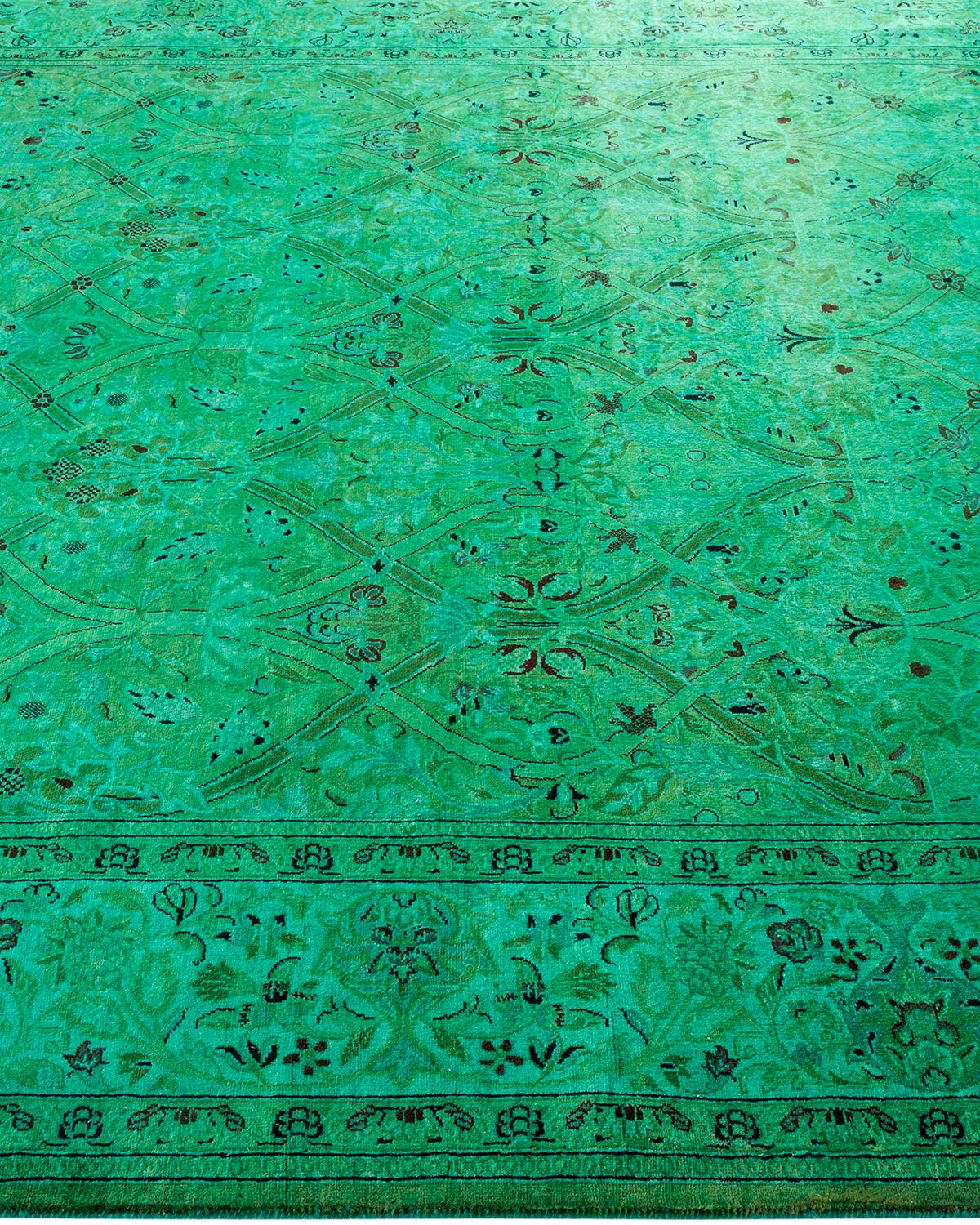 Tappeto Overdyed in lana annodata a mano di colore blu chiaro In condizioni Nuovo in vendita a Norwalk, CT